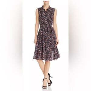 Nanette Lepore Sleeveless Floral Print Shirt Dress Size 10